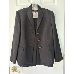 Kasper Black Crepe Suit Jacket and‎ Skirt, Size 10P